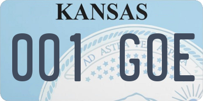 KS license plate 001GOE