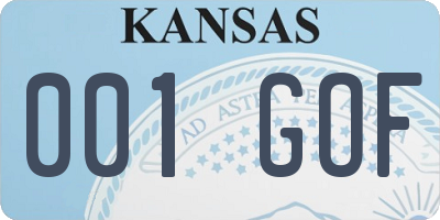 KS license plate 001GOF