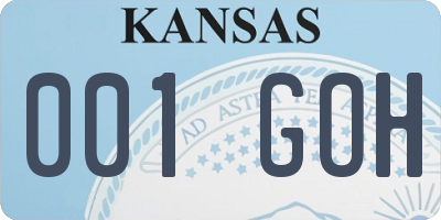 KS license plate 001GOH