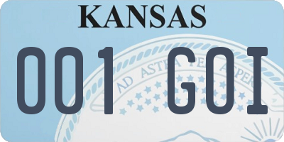 KS license plate 001GOI