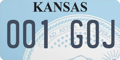 KS license plate 001GOJ