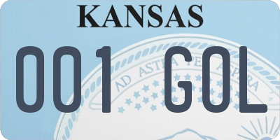 KS license plate 001GOL
