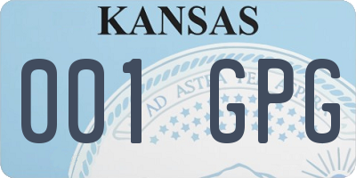 KS license plate 001GPG