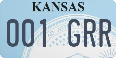 KS license plate 001GRR
