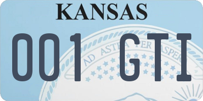 KS license plate 001GTI