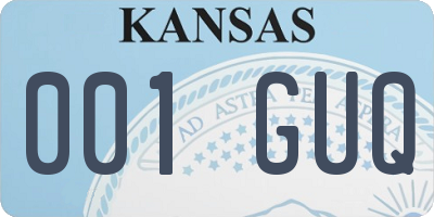 KS license plate 001GUQ