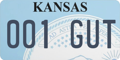 KS license plate 001GUT