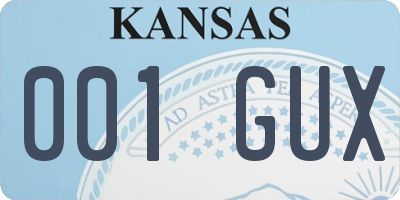 KS license plate 001GUX