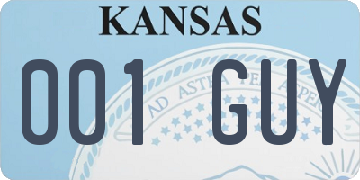 KS license plate 001GUY