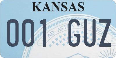 KS license plate 001GUZ