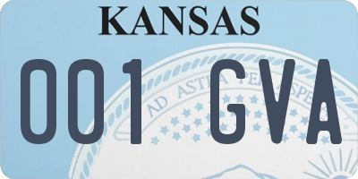 KS license plate 001GVA