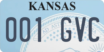 KS license plate 001GVC