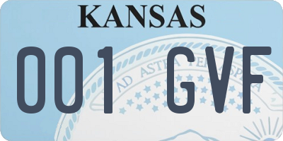 KS license plate 001GVF