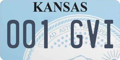KS license plate 001GVI