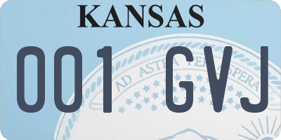 KS license plate 001GVJ