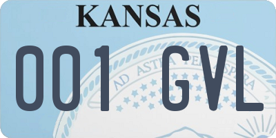 KS license plate 001GVL