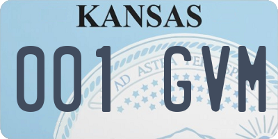 KS license plate 001GVM