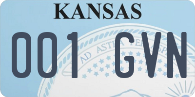 KS license plate 001GVN