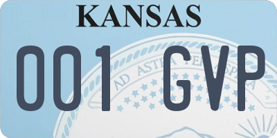 KS license plate 001GVP