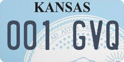 KS license plate 001GVQ