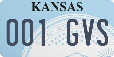 KS license plate 001GVS