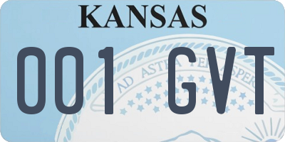 KS license plate 001GVT