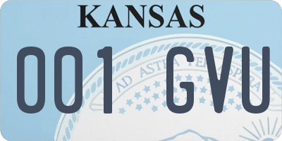 KS license plate 001GVU