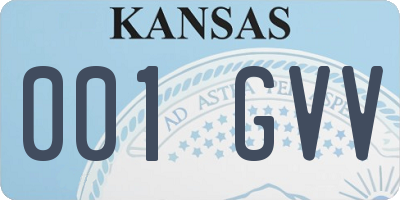 KS license plate 001GVV