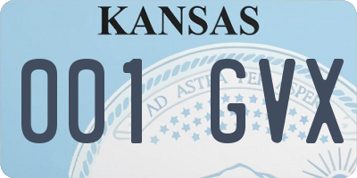 KS license plate 001GVX