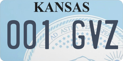 KS license plate 001GVZ