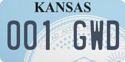 KS license plate 001GWD