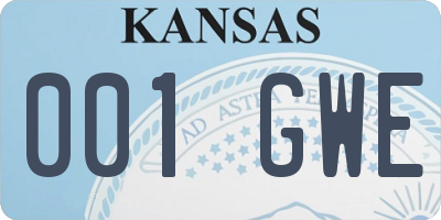 KS license plate 001GWE