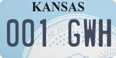 KS license plate 001GWH