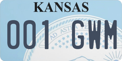 KS license plate 001GWM