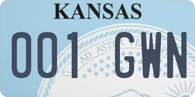KS license plate 001GWN