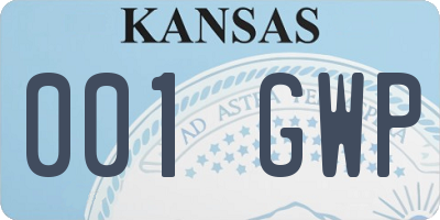 KS license plate 001GWP