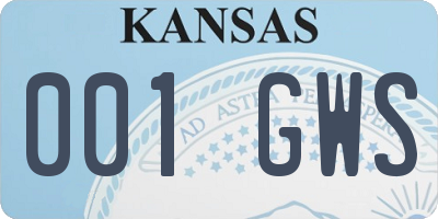 KS license plate 001GWS