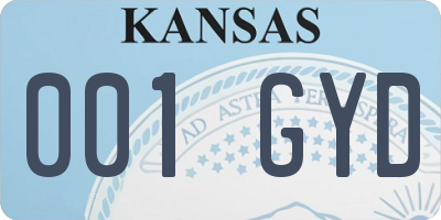 KS license plate 001GYD