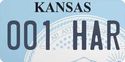 KS license plate 001HAR