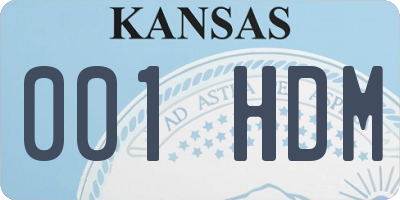 KS license plate 001HDM