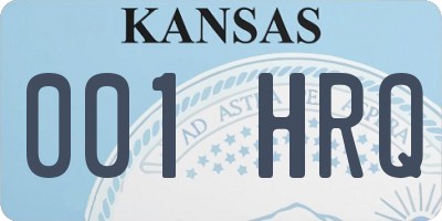 KS license plate 001HRQ