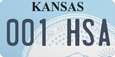 KS license plate 001HSA