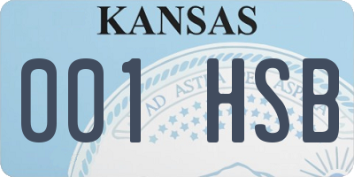 KS license plate 001HSB