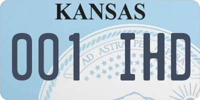 KS license plate 001IHD
