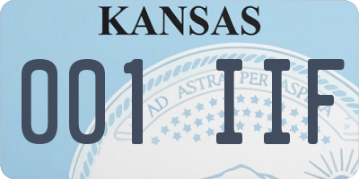 KS license plate 001IIF