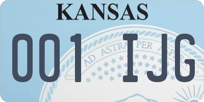 KS license plate 001IJG