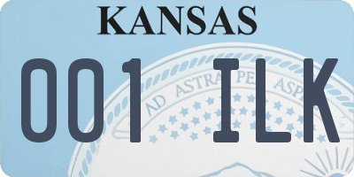 KS license plate 001ILK