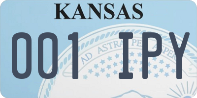 KS license plate 001IPY
