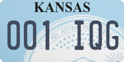 KS license plate 001IQG