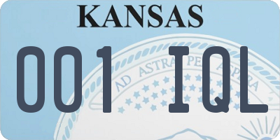 KS license plate 001IQL